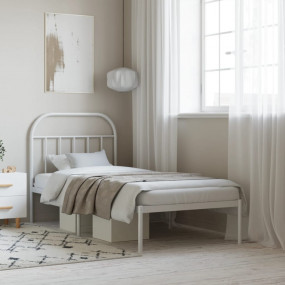 Bed Frame White Steel Twin Bed Frame Rectangular