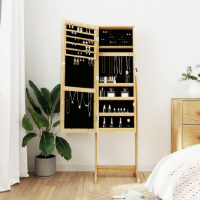 Mirror Jewelry Cabinet White Engineered wood Full Lengt...