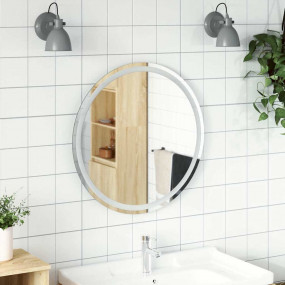 Led Bathroom Mirror Transparent Glass 27.6 in Diameter