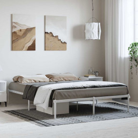 Bed Frame White Powder-coated steel King Size Bed Frame