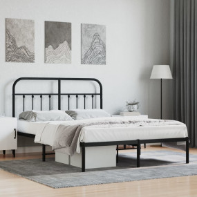 Bed Frame Black Powder-coated steel 55.1 x 74.8 in Bed ...