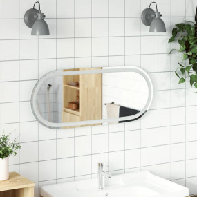 LED Bathroom Mirror Transparent Glass 35.4 x 15.7 in