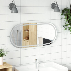 LED Bathroom Mirror Transparent Glass 39.4 x 17.7 in