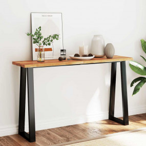 Console Table Natural Wood Solid acacia wood and powder...