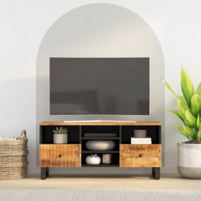 TV Cabinet Natural wood grains, black
