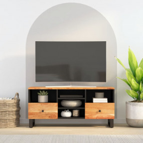 TV Cabinet Natural Wood Solid Acacia Wood Medium TV Cab...