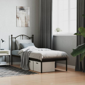 Bed Frame Black Steel Small Single Bed Frame Rectangula...