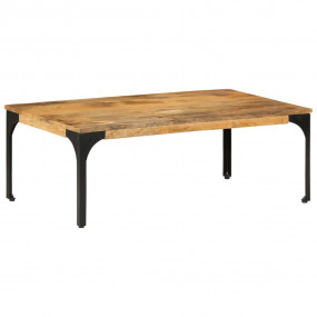 Coffee Table Natural Wood and Black Solid mango wood Me...