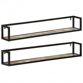 Wall Shelf Set of 2 Mixed color finish