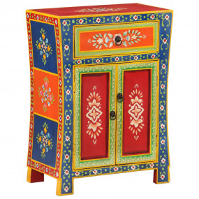 Sideboard Mixed Color Solid Mango Wood Small Sideboard
