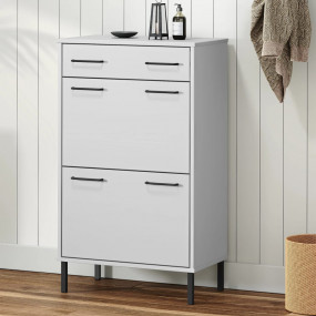 Shoe Rack White Solid Pine Wood, Metal Medium Shoe Rack