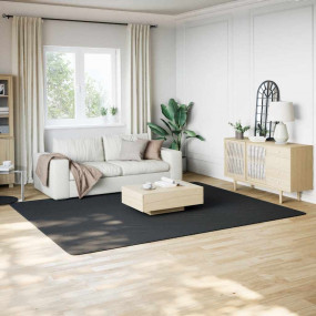 Shaggy Rug Black 100% Polyester Large Non-slip Shaggy R...