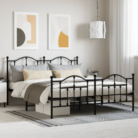 Bed Frame Black Steel Super King Bed Frame Rectangular