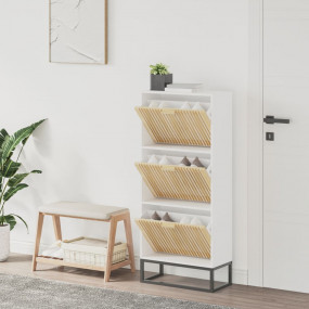 Shoe Cabinet White Engineered wood, solid pine Medium