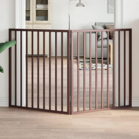 Dog Gate Set of 2 Brown Poplar Wood Foldable, Portable ...