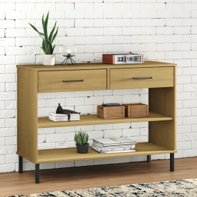 Console Cabinet Brown Solid pine wood, metal Medium