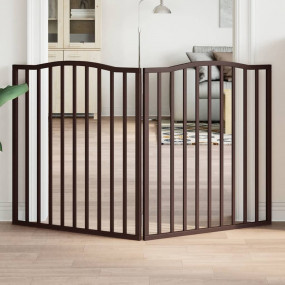 Dog Gate Set of 2 Brown oak Poplar wood 2 Panels Foldab...