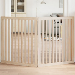Dog Gate Set of 2 Natural wood Poplar wood 63 in total ...
