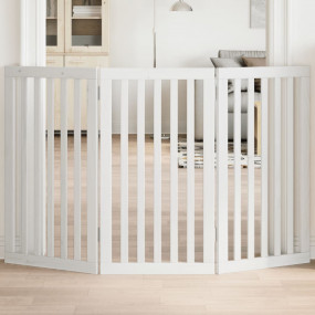 Dog Gate Set of 3 White Poplar Wood 59.1 in total lengt...
