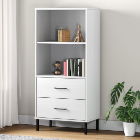 Bookcase White Solid pine wood Medium Bookshelves Recta...