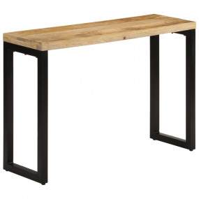 Console Table Natural wood and black Solid rough mango ...