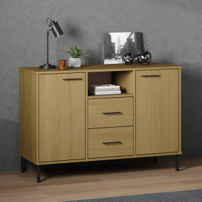 Sideboard Brown Solid pine wood Medium Sideboard Rectan...