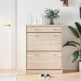 Shoe Cabinet Natural Pine Solid Pine Wood Medium Shoe C...