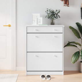 Shoe Cabinet White Solid pine wood 30.3 in x 13.8 in x ...