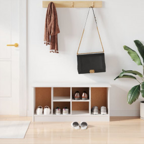 Shoe Bench White Solid Pine Wood 39.4 x 13.8 x 17.7 in ...