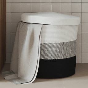 Storage Basket White, gray, black 100% cotton Medium Co...