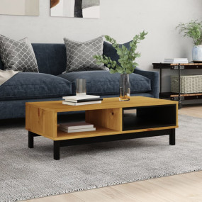 Coffee Table Oak Solid pine wood 39.4x19.7x12.8 in Coff...