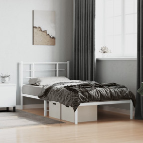 Bed Frame White Powder-coated steel Single Bed Frame