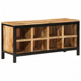 Shoe Bench Natural Mango Wood Solid Mango Wood, Iron Me...