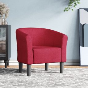 Tub Chair Wine Red Pinewood Single Tub Chair Round Mode...