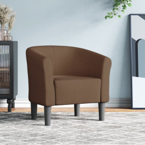 Tub Chair Brown Fabric (100% polyester), Pinewood, Plyw...