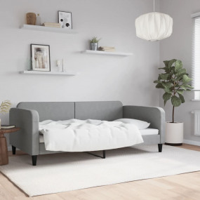 Day Bed Light Grey Fabric (100% polyester), metal, soli...