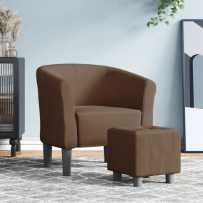 Tub Chair Brown Fabric Compact  Durable  Tub Chair Cubi...