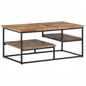 Coffee Table Teak and Black Solid Reclaimed Teak, Iron ...