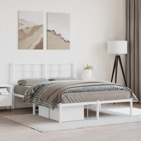 Bed Frame White Powder-coated steel Double Bed Frame