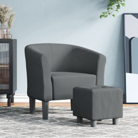 Tub Chair Dark Grey Fabric (100% polyester), pinewood, ...
