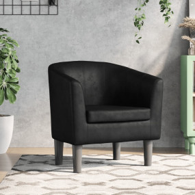 Tub Chair Black Faux leather, pinewood, plywood Single ...