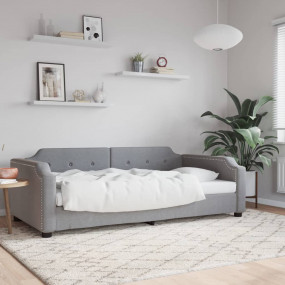 Day Bed Light gray Fabric (100% polyester), metal, soli...