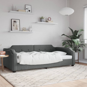 Day Bed Dark grey Polyester fabric, metal, solid wood, ...