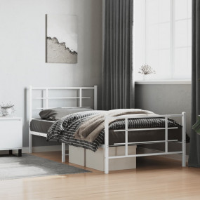 Bed Frame White Powder-coated steel 42.1 x 79.9 in Bed ...