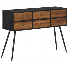 Console Table Teak, Black Solid reclaimed teak, iron