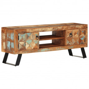 TV Cabinet Mixed Color Finish Solid Reclaimed Wood Medi...