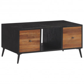 Coffee Table Natural Teak Solid Reclaimed Teak, Iron Me...