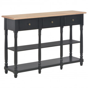Console Table Black and brown Engineered wood, solid pi...