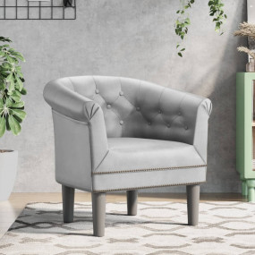Tub Chair Silver Faux leather, foam, pinewood, plywood ...