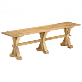 Bench Natural Wood Solid Mango Wood Large Durable Outdo...